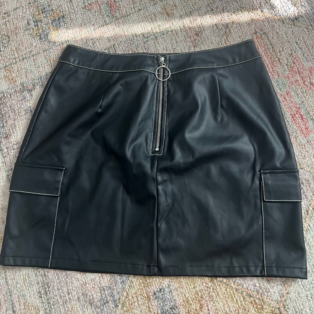 Nasty Gal Black Faux Leather Mini Skirt